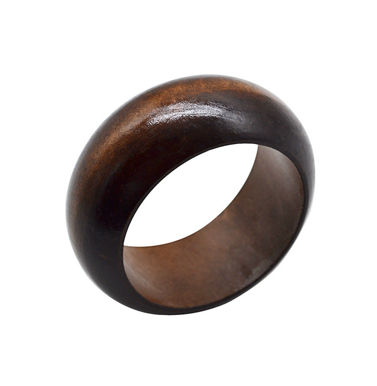 Simple Wooden Wide Korean Style Fashionable Retro Ethnic Bracelet