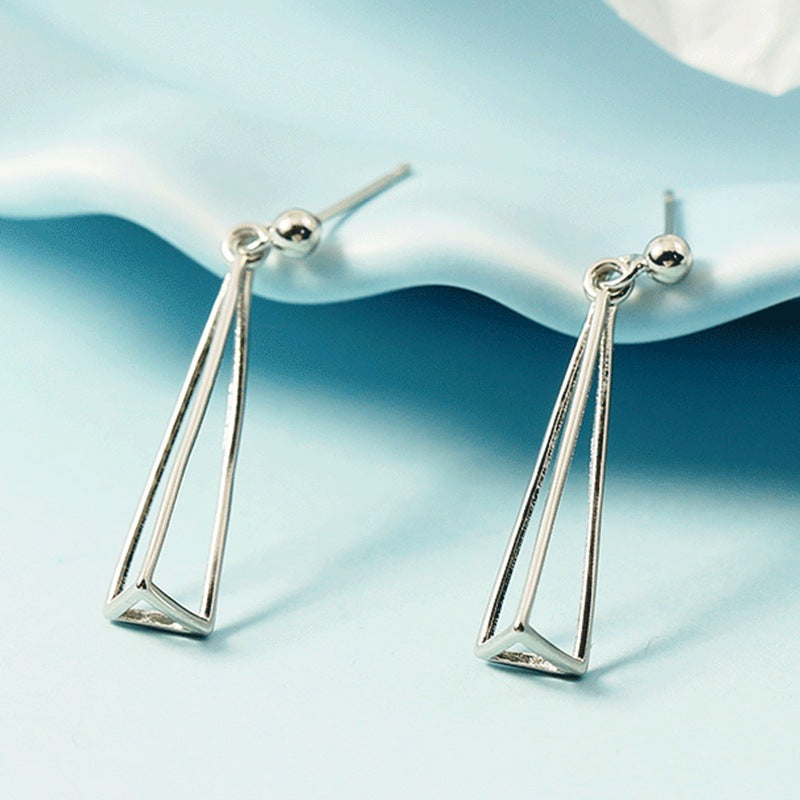 Geometric Triangle Trendy Niche Design Simple Exquisite Super Fairy Short Stud Earrings