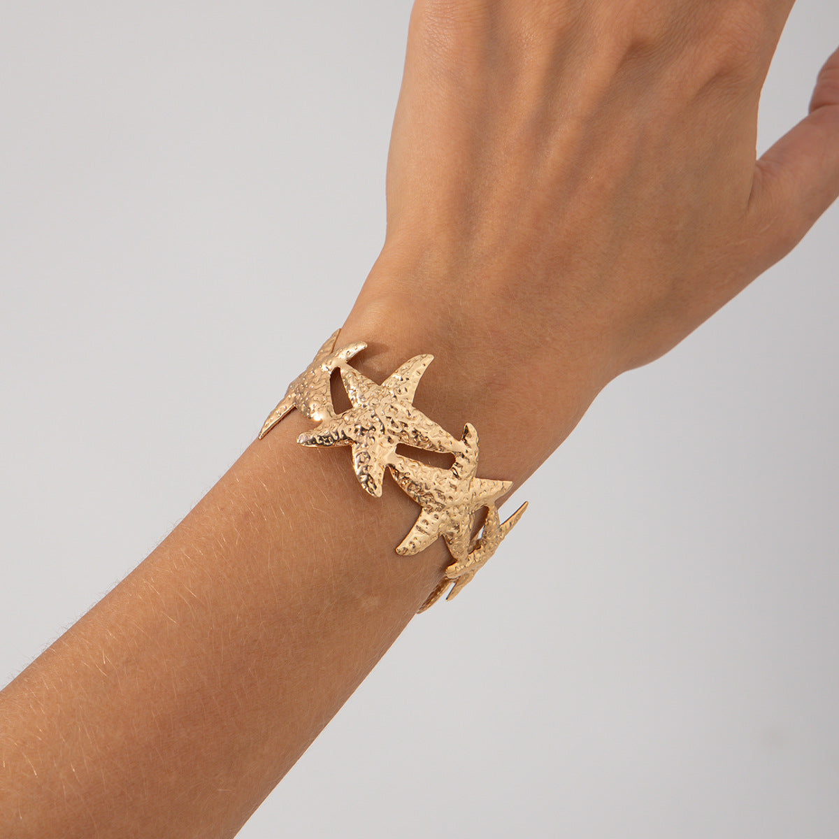Pastoral Colorful Oil Flowers Openings Female Liquid Starfish Wave Bracelet