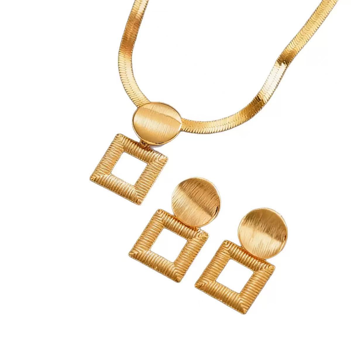 Stylish Simple Personality Geometric Metal Suit Earrings