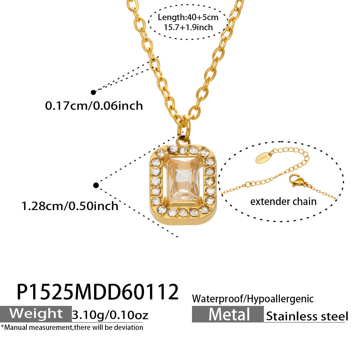 Flash Zircon Stainless Steel Combination Exquisite Gorgeous Full Jewelry Set