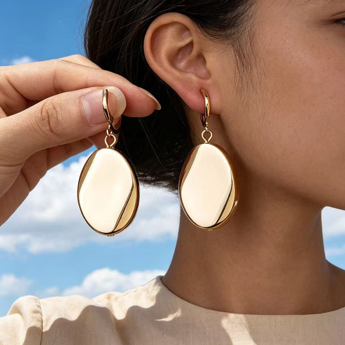 Vintage Sexy Oval Long Y-shaped Sweater Jewelry Set