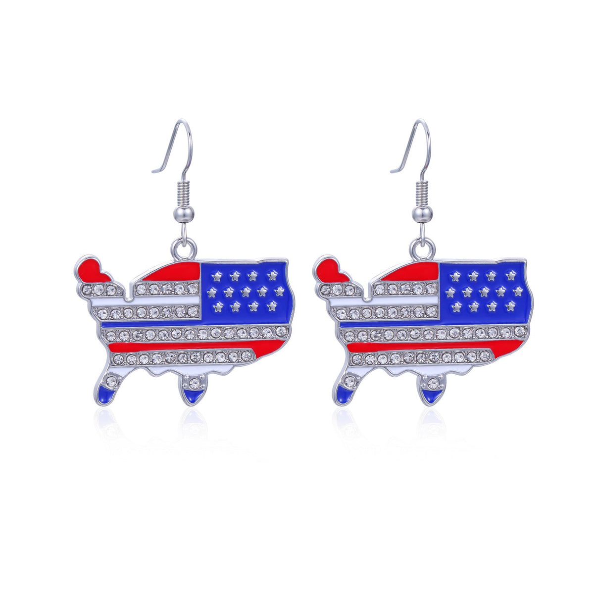 Alloy Dripping Oil Stars Stripes National Rings