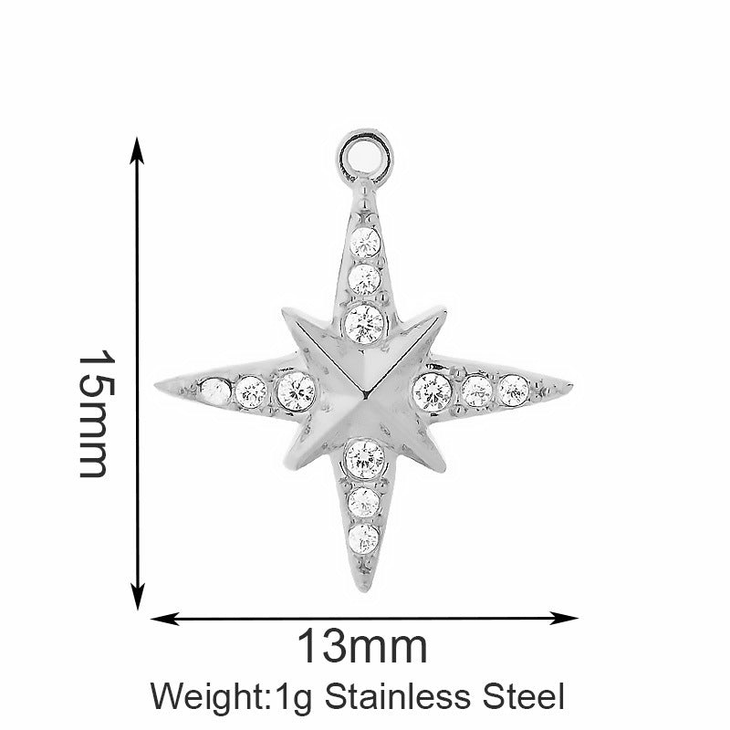 Stainless Steel Inlaid Zircon Clover Lucky Necklaces