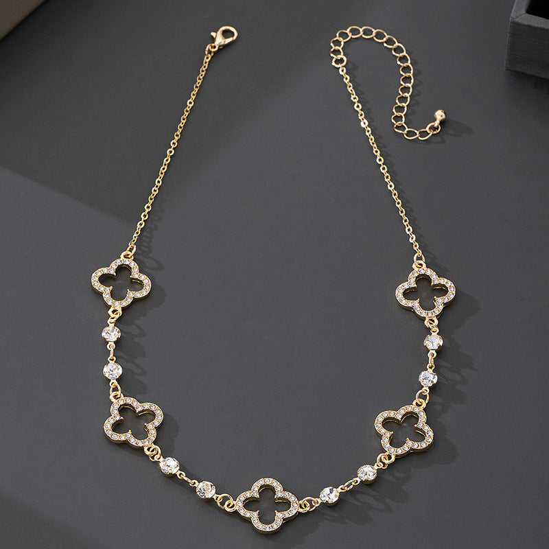 Women's Simple Sweet Lucky Four-leaf Clover Diamond Affordable Luxury Fashion Bracelet