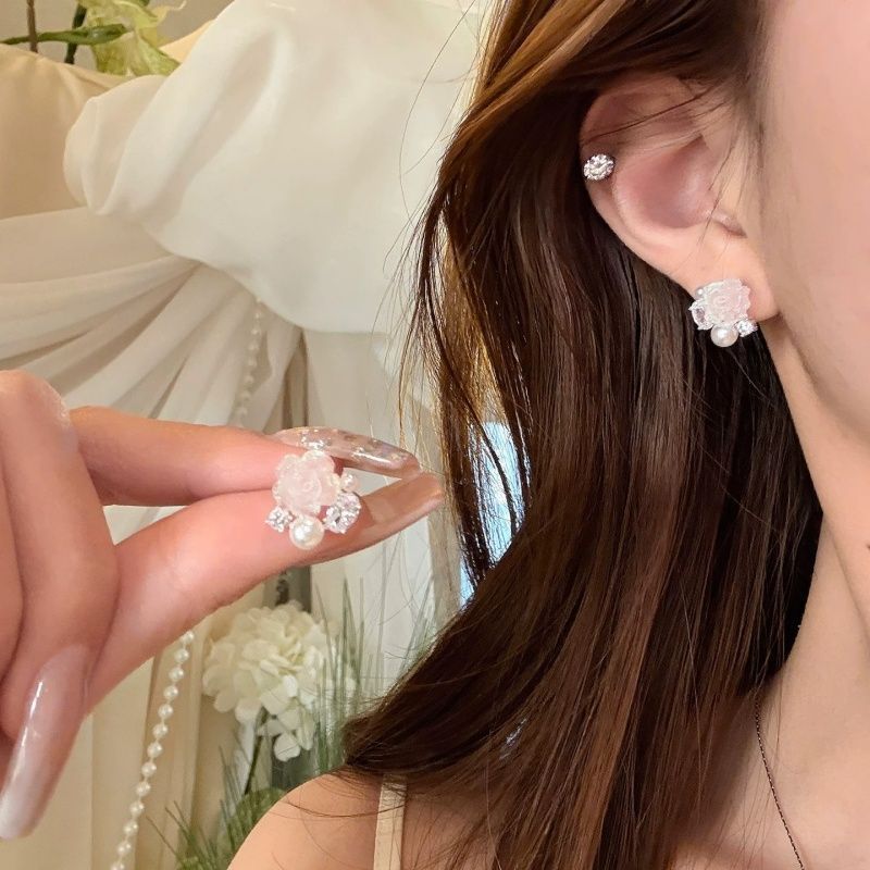 Women's Sea Salt Ice Soda Gradient Pearl Small Earrings