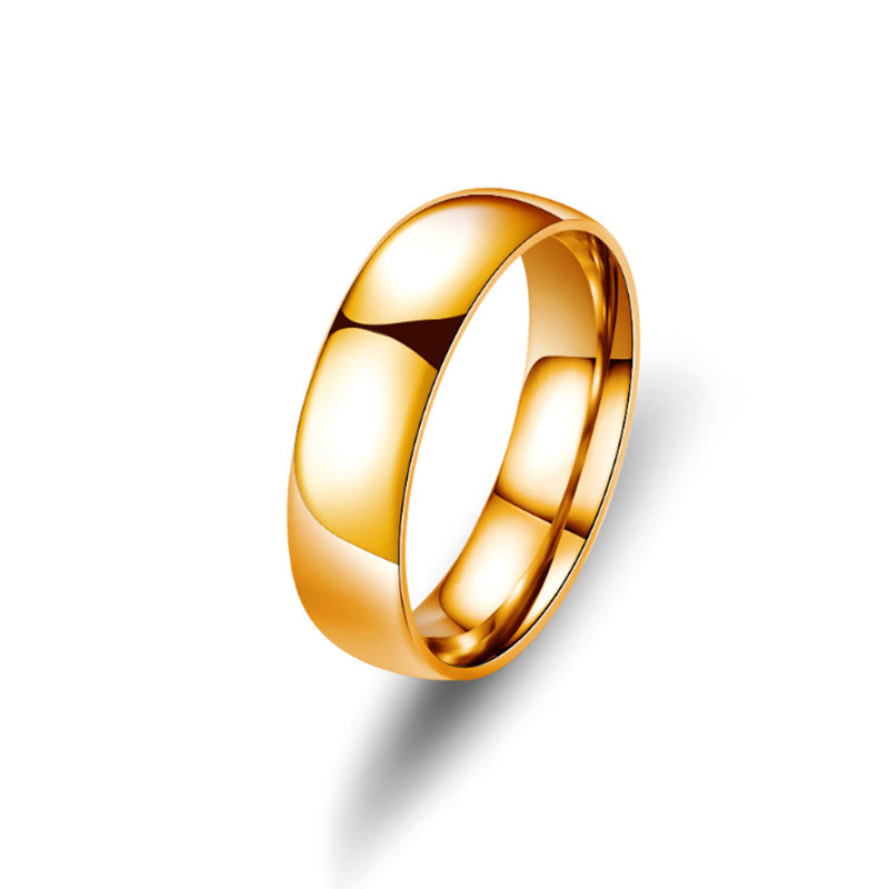 Steel Female Simple Korean Glossy Couple Rings