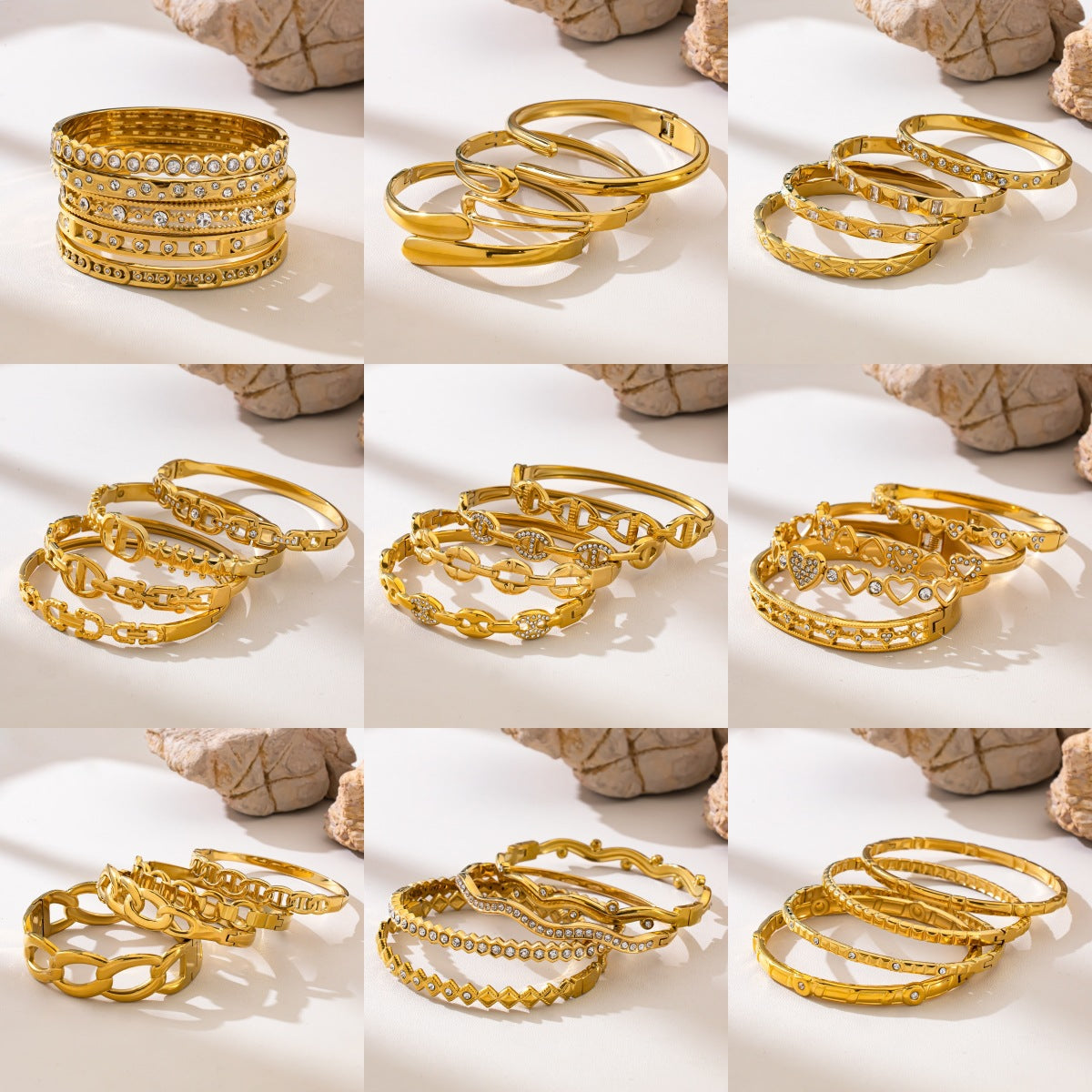 Open Stainless Steel Hydraulic Light Luxury High-grade Exaggerated Design Sense Bracelets