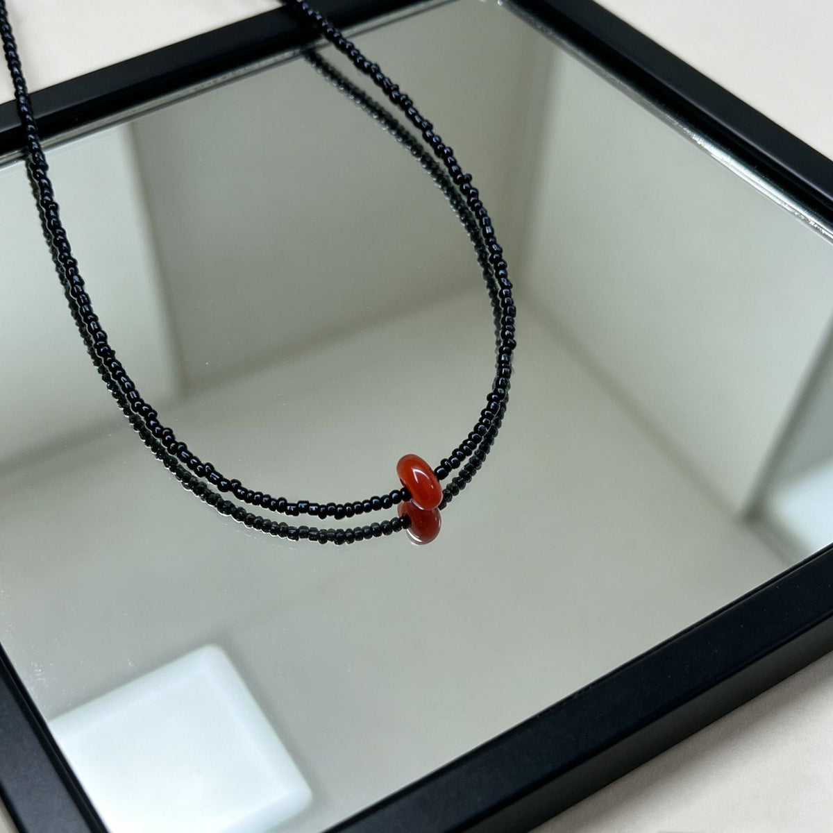 Black Rice Bead Female Niche Beaded Stacked Wear Chinese Necklace