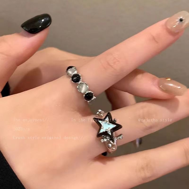 Opal Female Fashion Personality Couple Index Ring