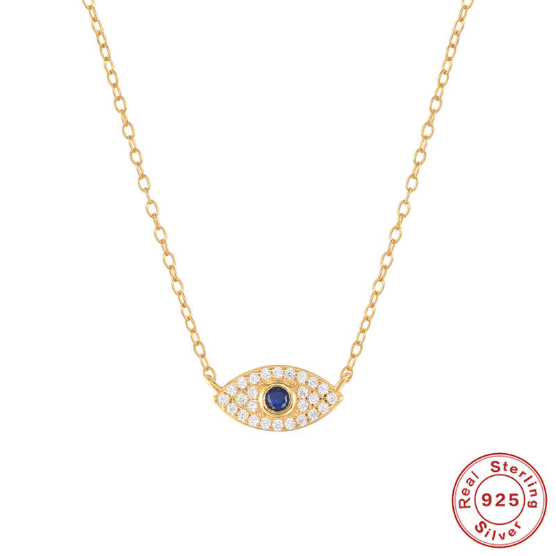 Sterling Sier Classic Style Blue Eyes Necklaces