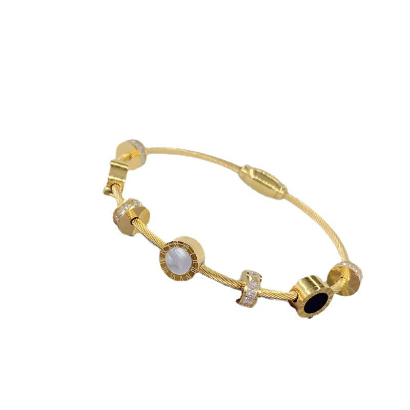 Women's Fashionable Roman Digital Popular Simplicity Elegant Noble Geometric Bracelet