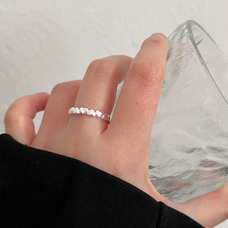Women's Loving Heart Stacked Irregular Fashion Heart-shaped Open-end Personality Mori Rings