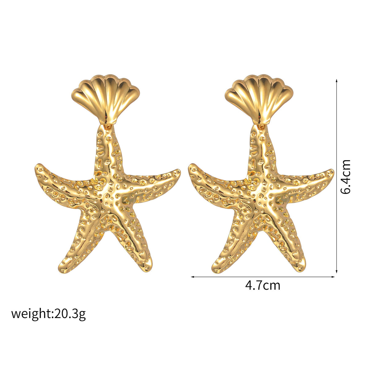 Women's Fashion Trend Stainless Steel Starfish Pearl Opening Exaggerated Design Rings