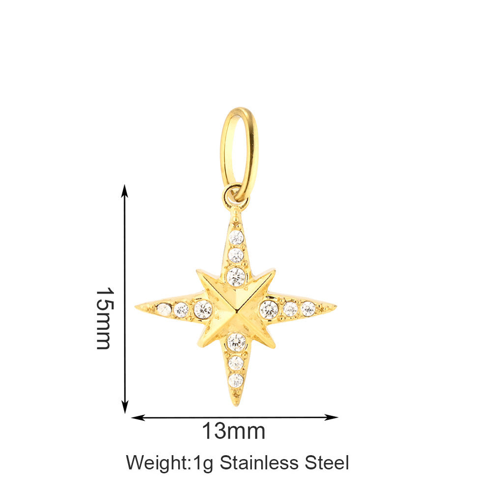 Vacuum Plating White Zirconium Four-leaf Clover Purse More Than Asterism Pendant