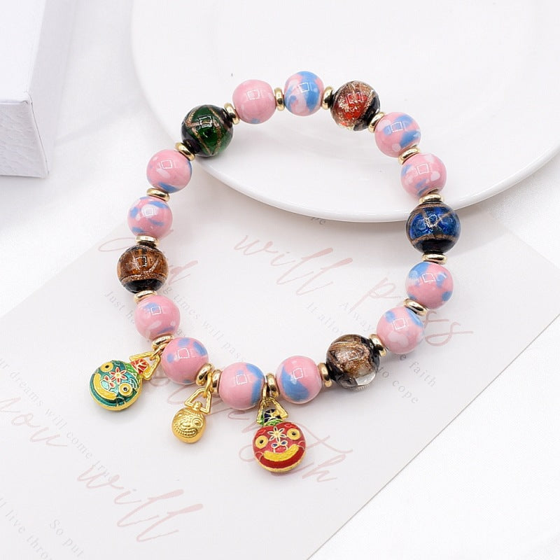 Women's & Men's Fragrant Gray Porcelain Vintage Ethnic Style Handmade Bracelet