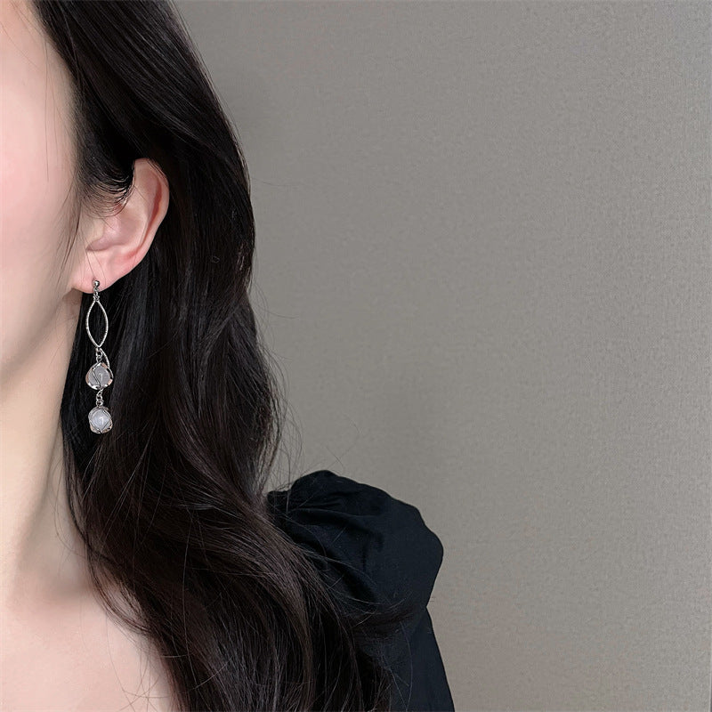 Needle Niche Design Temperament Wild Star River Tassel Simple Light Earrings