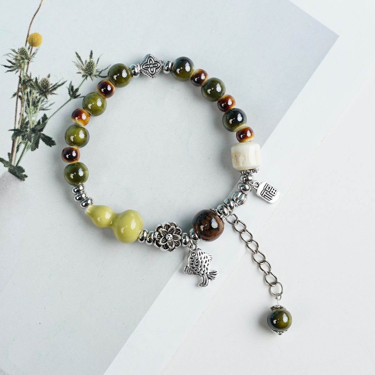 Female Blue Color Artistic Ancient Style Bracelet