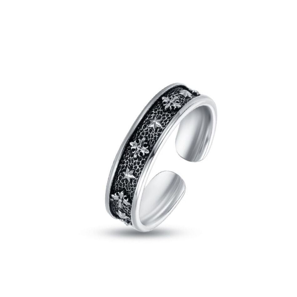 Men's Fashion Personality Cross Heart Open Adjustable For Boyfriend Rings