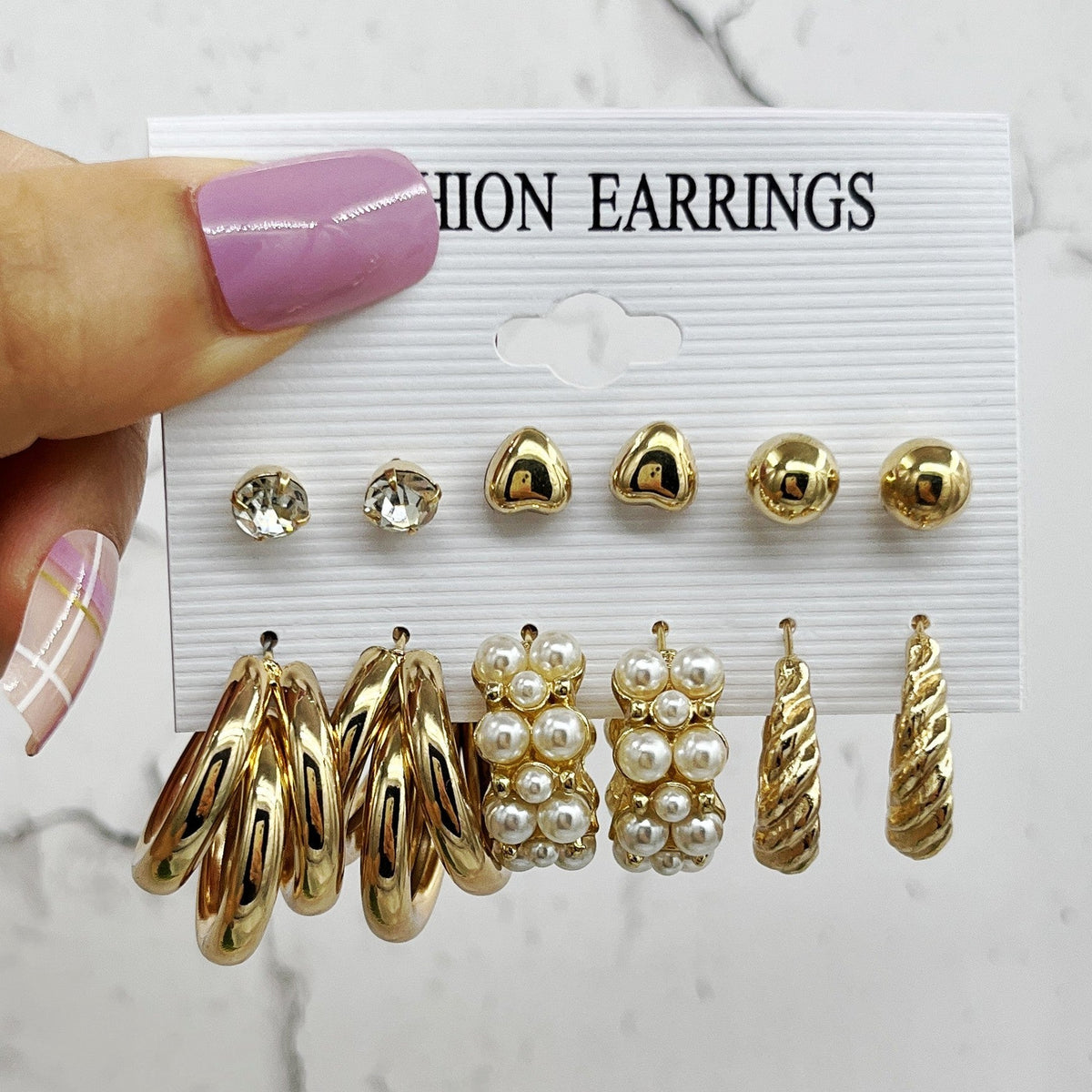 Women's French Retro Circle Pearl For Stud Earrings