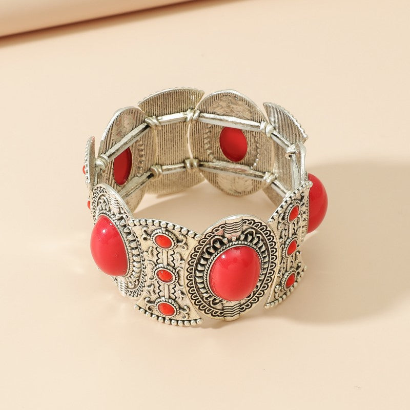 Style Personality Retro Alloy Turquoise Stretch Bracelets