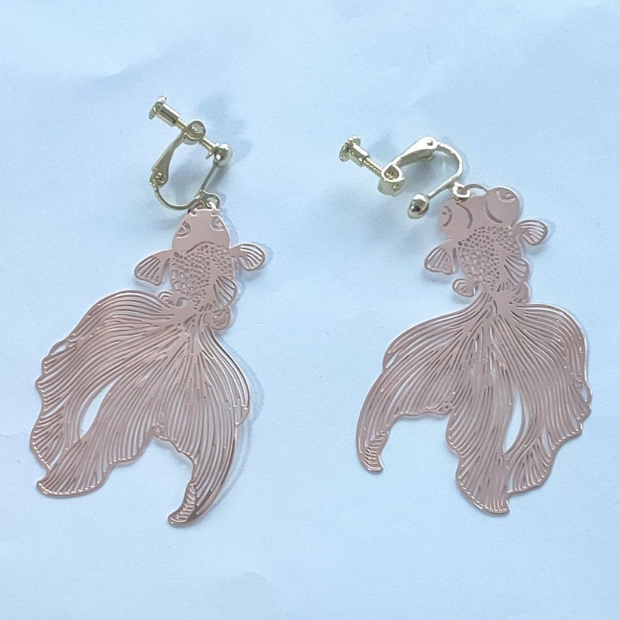 Chinese Style Good Luck Koi Small Hook Fashion Earrings