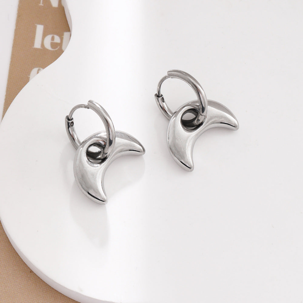 Women's Sense Special Interest Simple High Detachable Ear Titanium Steel Rings
