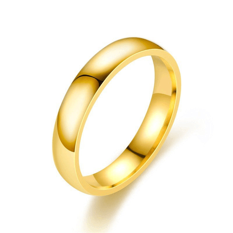 Steel Female Simple Korean Glossy Couple Rings