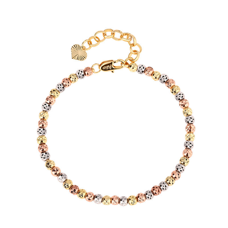 Women's Retro Elegance Electroplated Color Gold Ball Bead Chain Jewelry Set