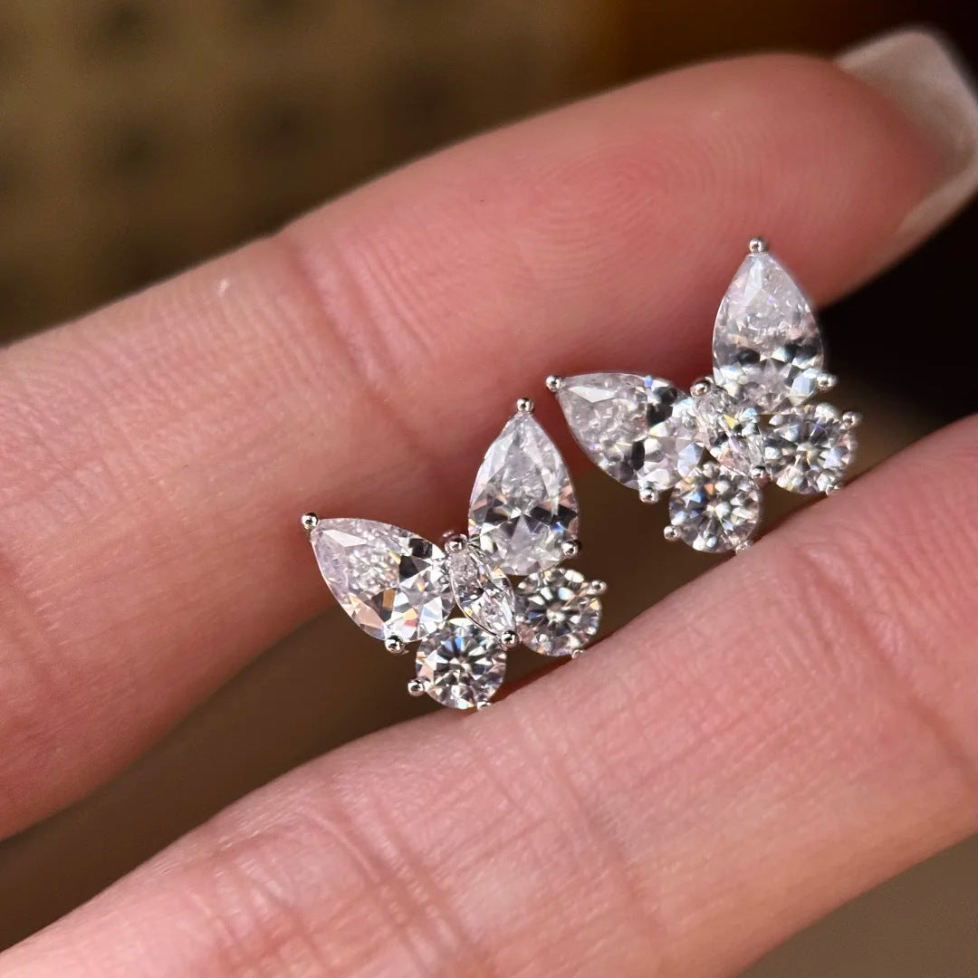 Women's Super Shiny Zircon Butterfly Full Of Fairy Style Eardrops Earrings