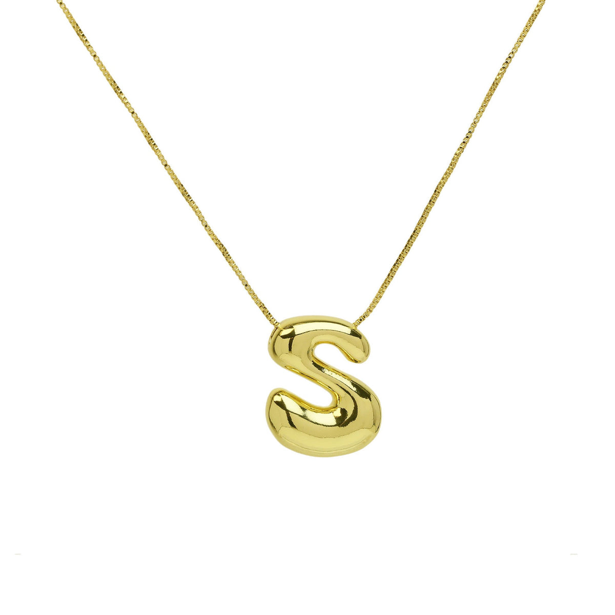 Gold Letter Bubble English Stainless Steel Necklaces