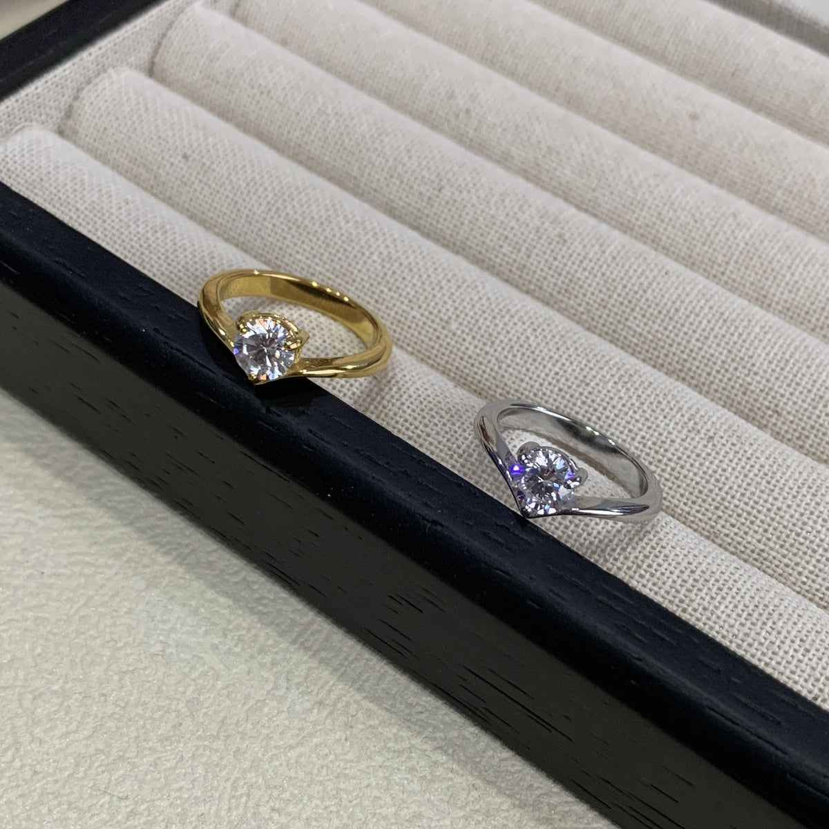 Diamond Karat Water Drop Heart Exquisite Light Luxury Advanced Daily Ring