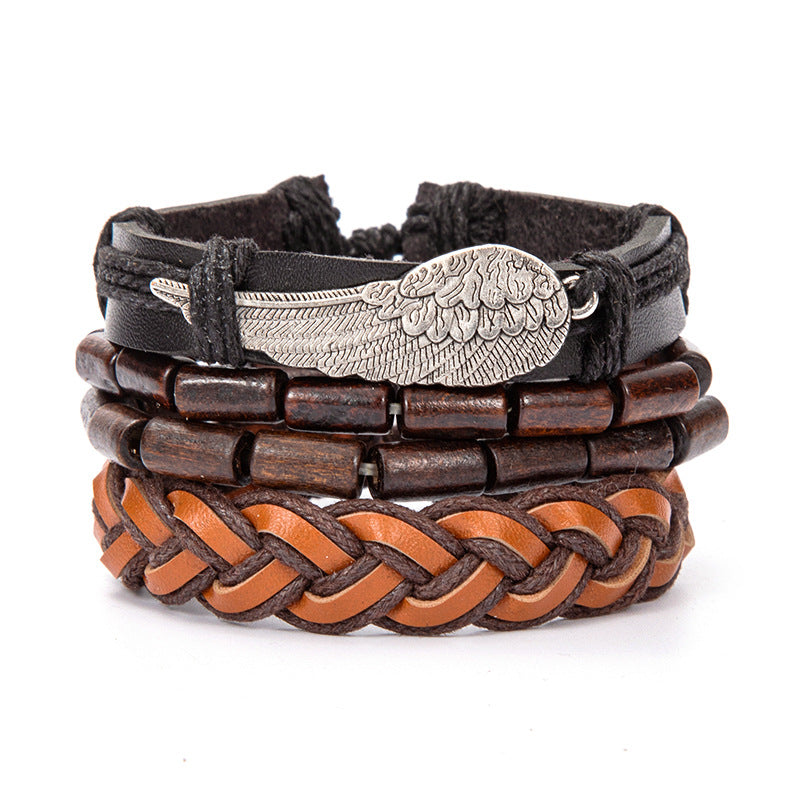Retro Alloy Leather Fashionable Ethnic Style Wax Bracelets