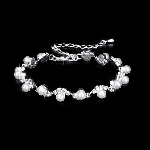 Bridal Popular Sunflower Rhinestone Pearl Three-piece Necklaces