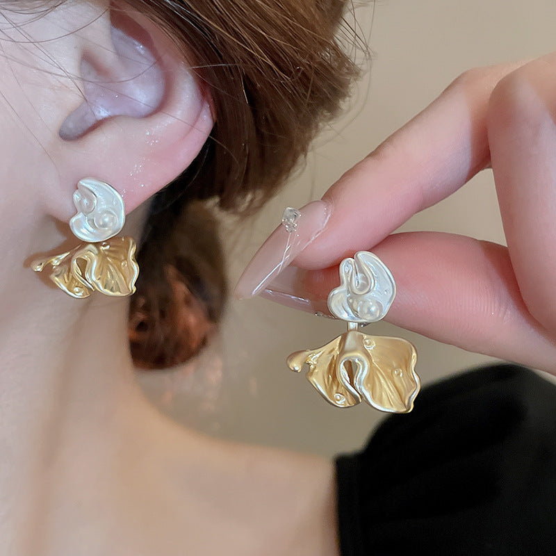 Needle High-grade Flower Tassel Pearl French Fashion Earrings