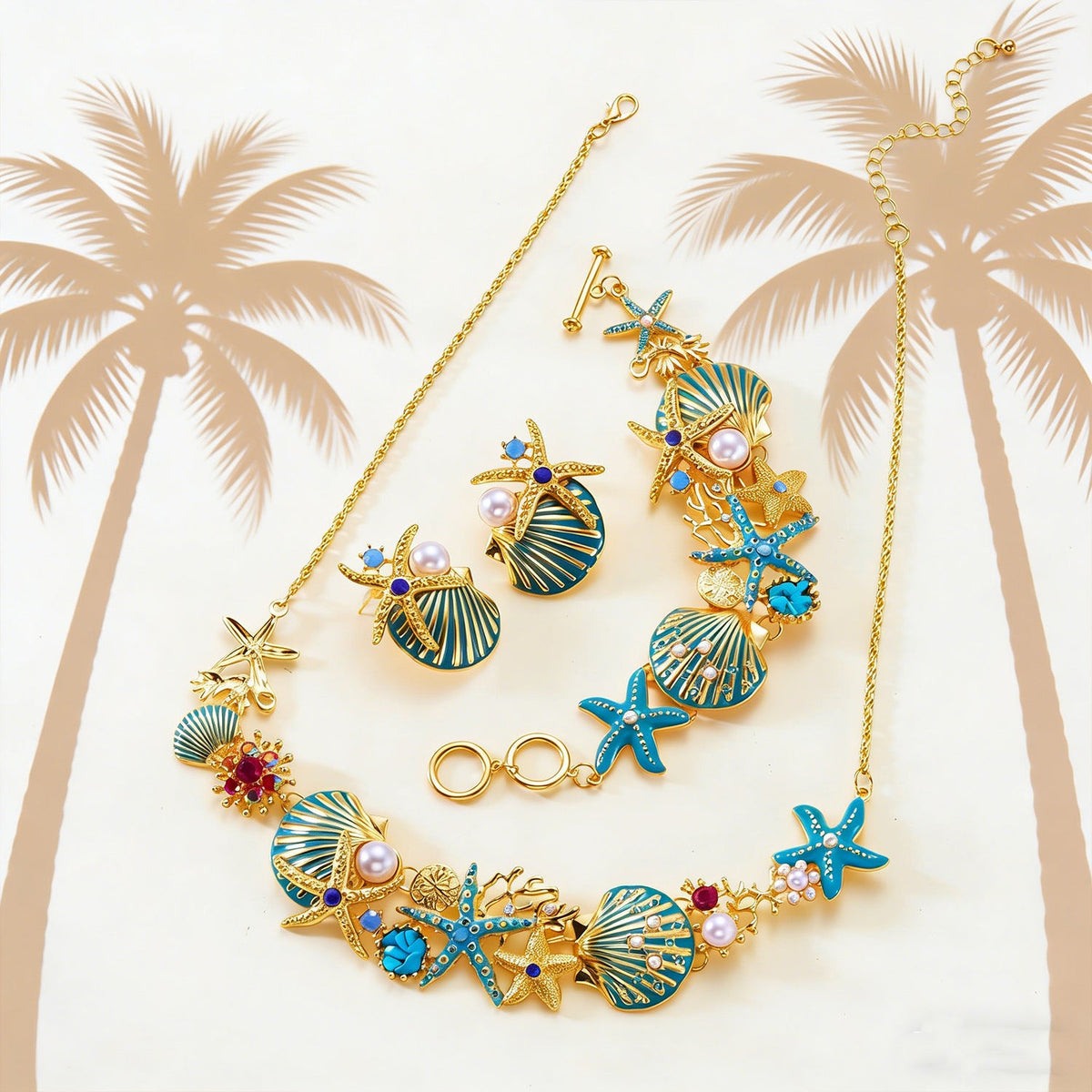 Vacation Style Shell Starfish Female Fresh Stylish Imitation Pearl Necklace
