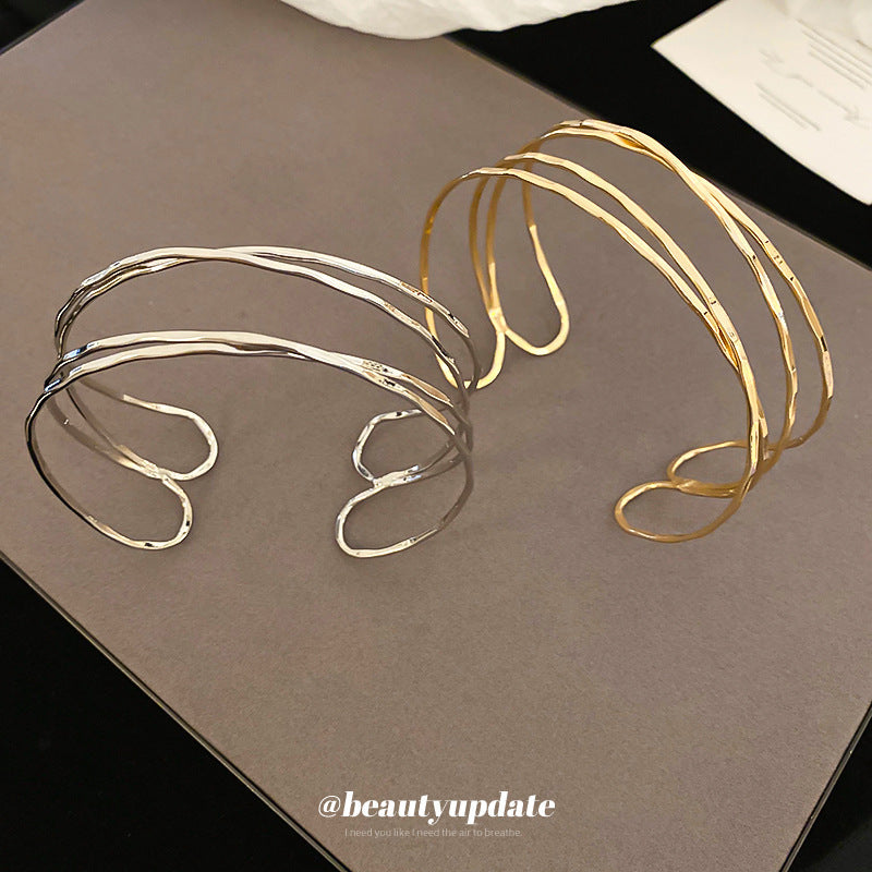 Simple Line Winding Metal Opening Unique Bracelet