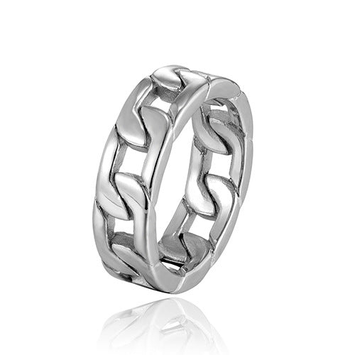 Steel Unique Hipster Hip Hop Cuban Rings