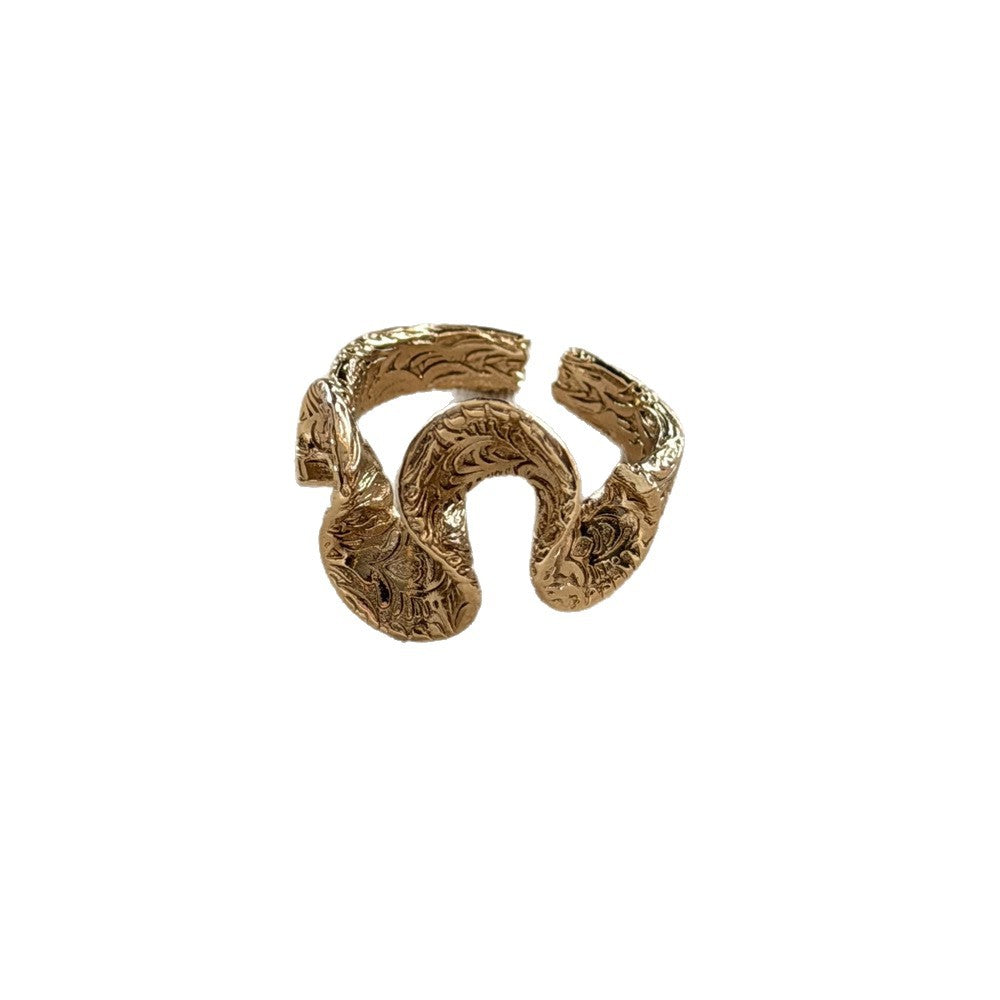 Coffee Gold Rotating Pony Open Exquisite Fantasy Childlike Rings