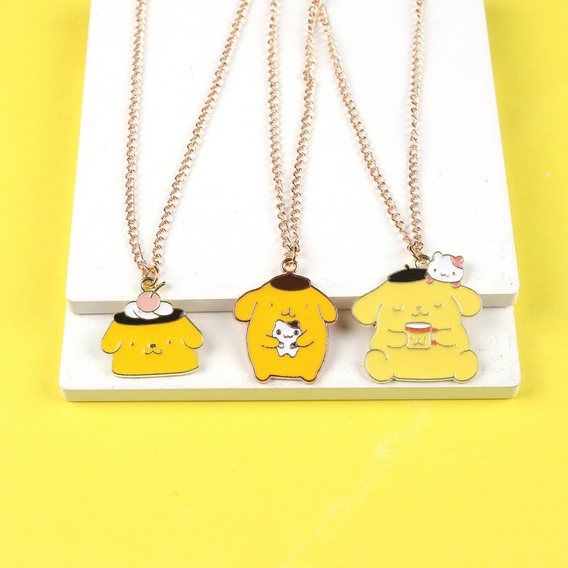 Purin Korean Style Simple Cartoon Couple Necklaces