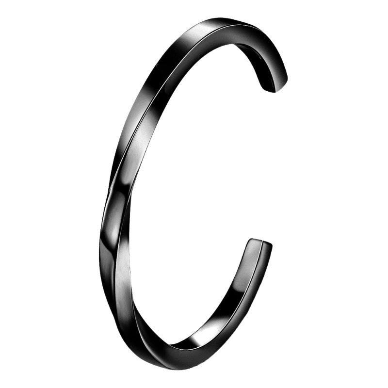 Classic Mobius Strip Personality Twist Line Design Titanium Bracelet