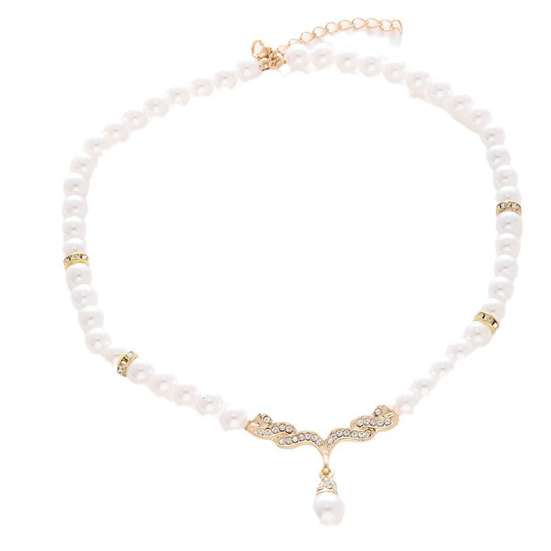 Suit Korean Style Personalized Angel Wings Pearl Necklaces