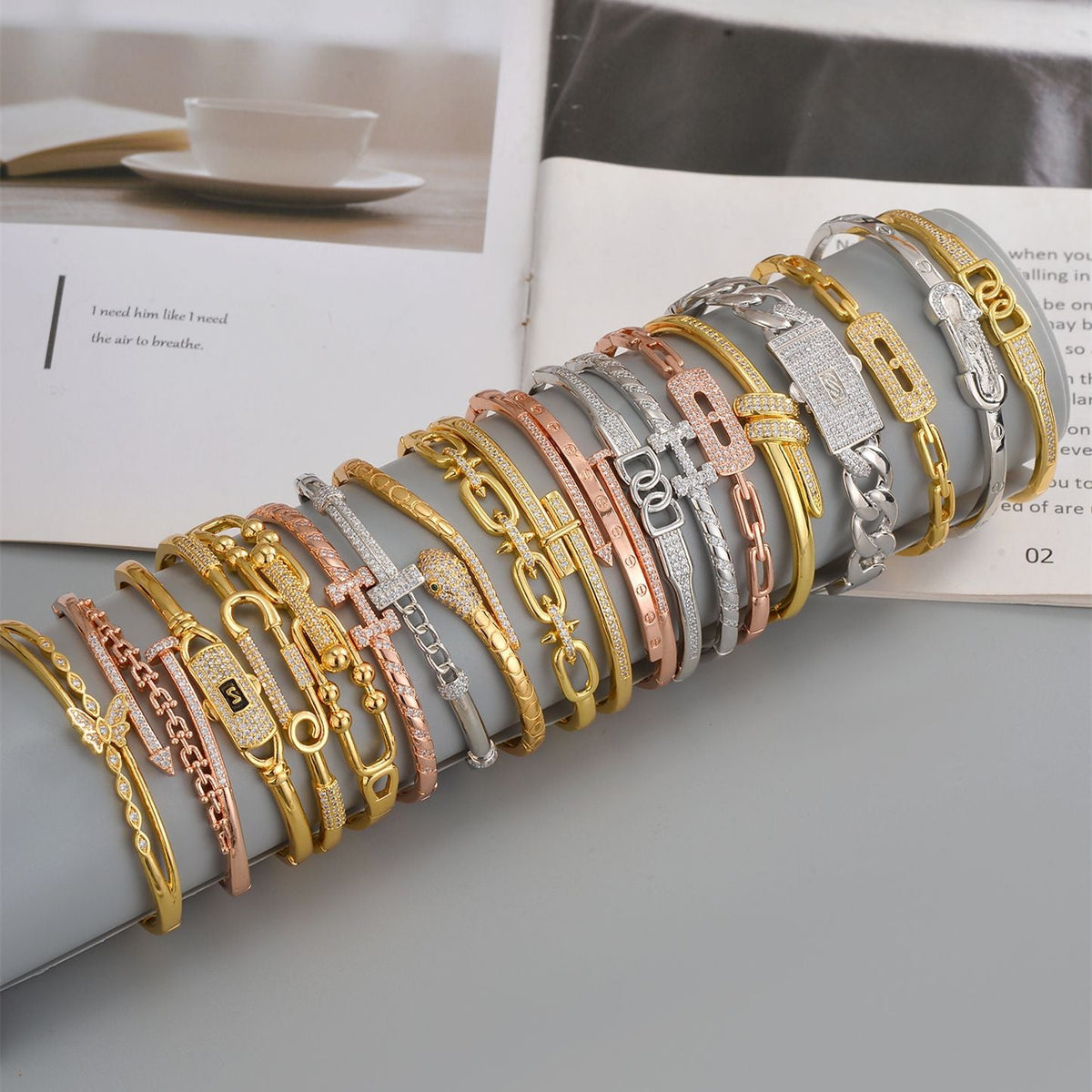 Women's Genuine Gold Electroplated Zircon Fashionable Simple Light Luxury Bracelet