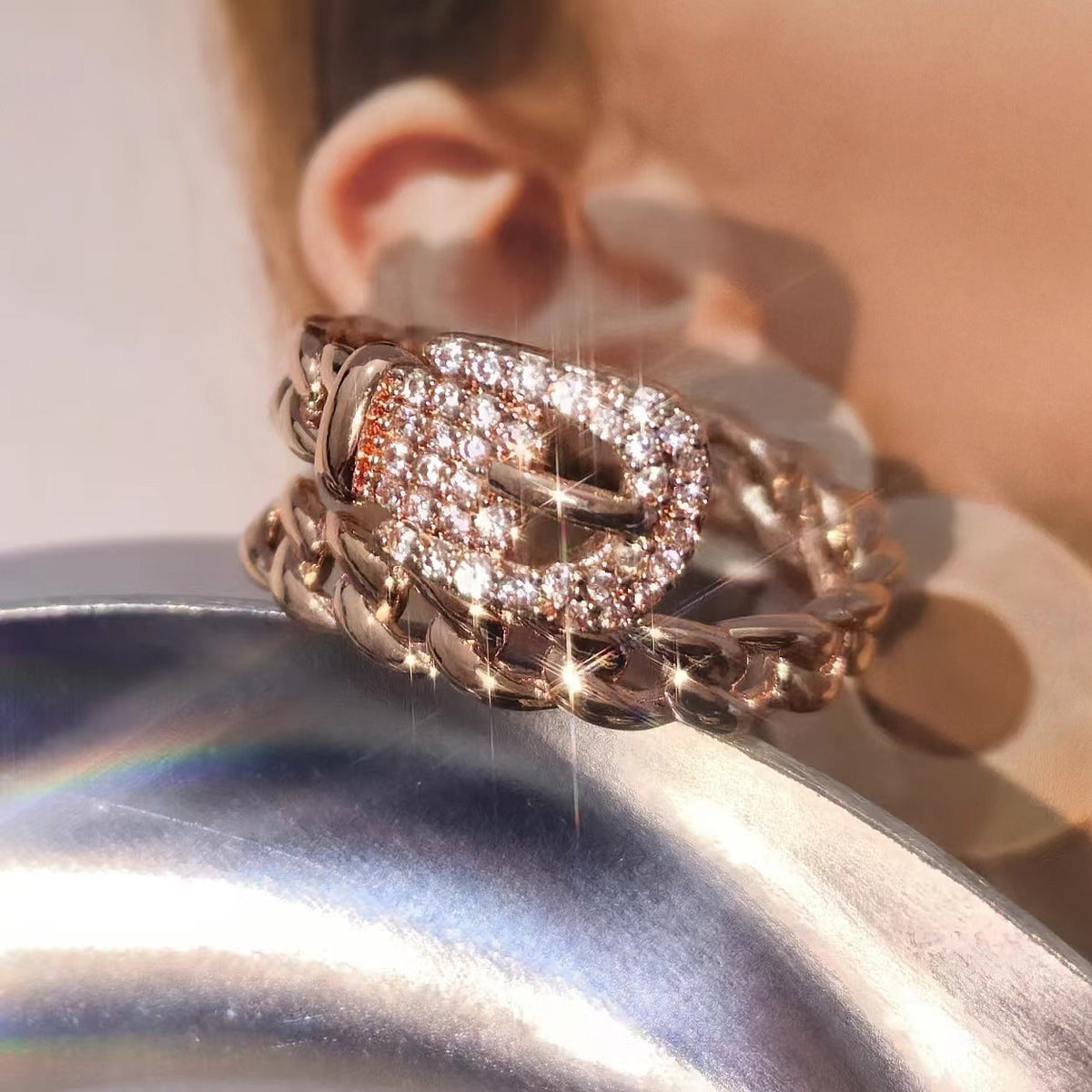 Women's Advanced Hollow Chain Open Nordic Style Rings