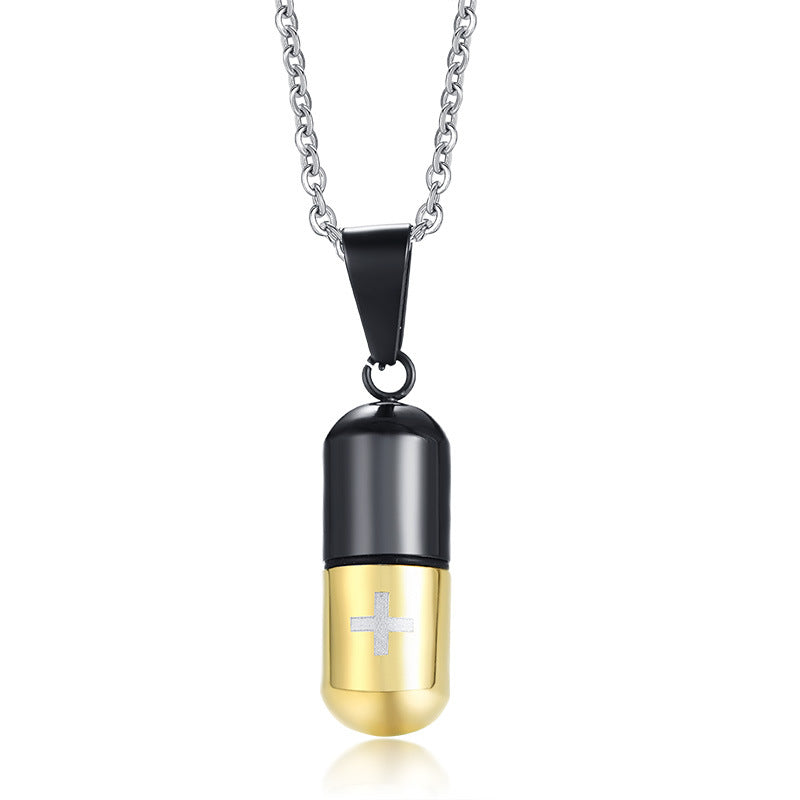 Steel Pill Perfume Bottle Neck Accessories Necklaces