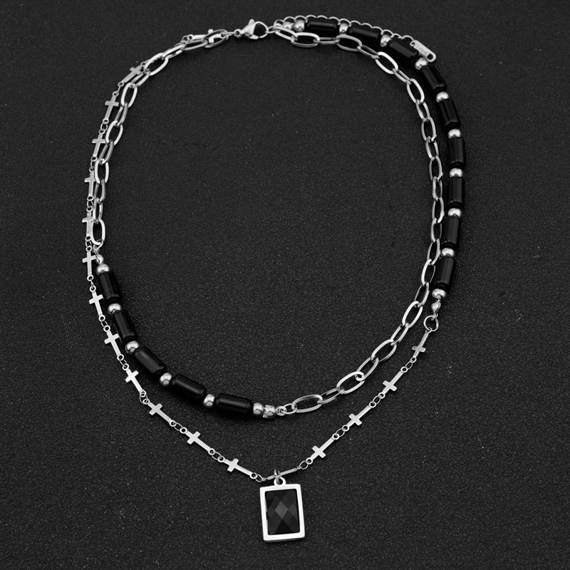 Cross Dark Female Summer High-grade Design Sense Fashion Clavicle Chain Necklace