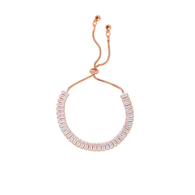 Super Flash Light Luxury Full Rhinestone Zircon Design Pull Bracelets