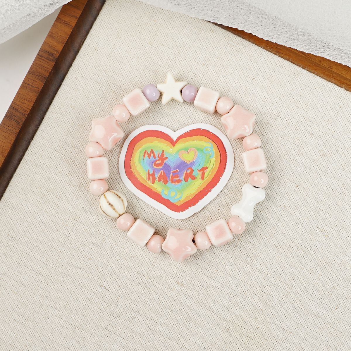 Ceramic Painted Pottery Beads Female Literary Bracelet
