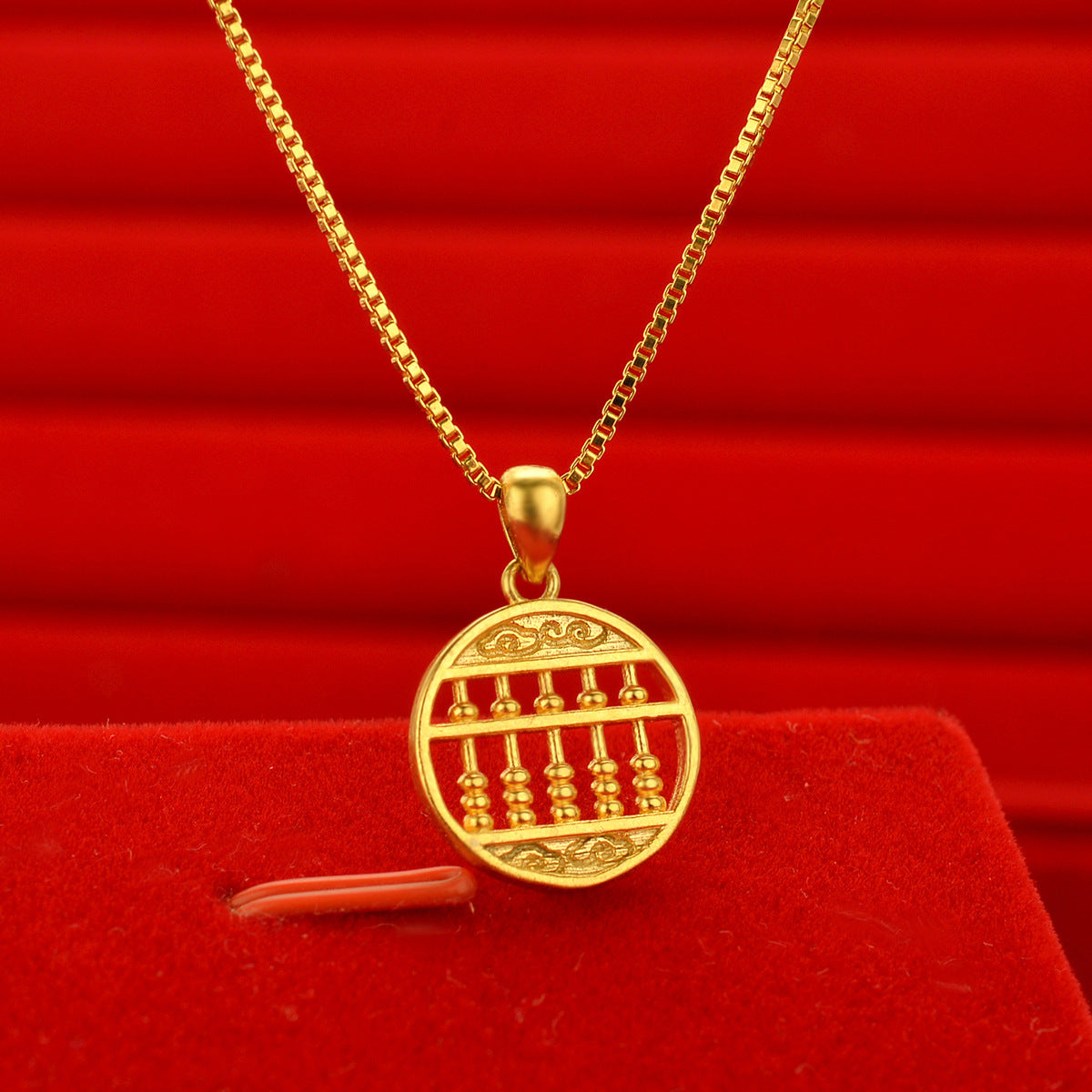 Women's Style Gold Shop Alluvial Love Abacus Lucky Bag Necklaces
