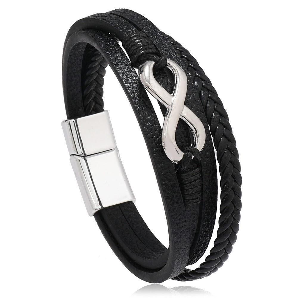 Comfortable Popular Men's Alloy Decorative Hand-woven Bracelets